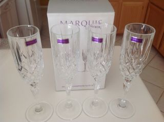 Marquis By Waterford Champagne Flute Glass Set Of 4 Italy