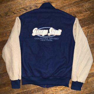 Vintage George Strait Country Music Festival Varsity Style Tour Wear Jacket Sz S