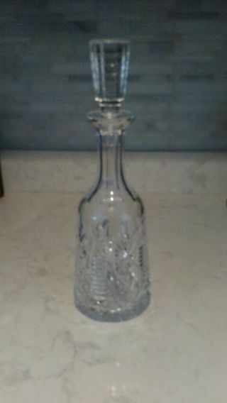 Vintage Waterford Crystal Lismore Wine Decanter With Cut Stopper 13 " Tall
