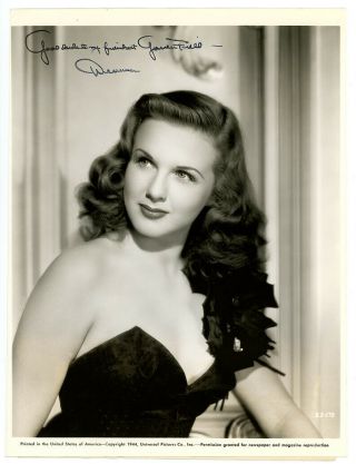 Deanna Durbin Signed Movie Photo 1944 Can 