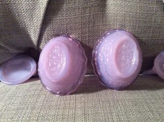 Two Vintage Boyd Glass Nesting Hens Chicken Purple Candy Salt Dishes Iridescent 6