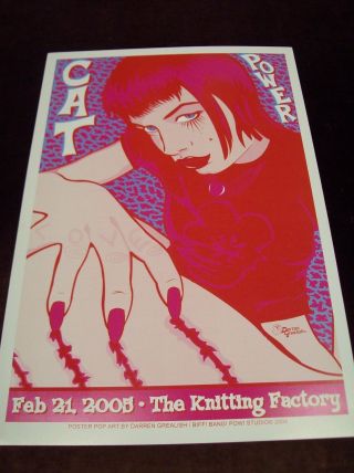 Cat Power Tour Poster Knitting Factory Feb 21 2005 Darren Grealish Indie Rock
