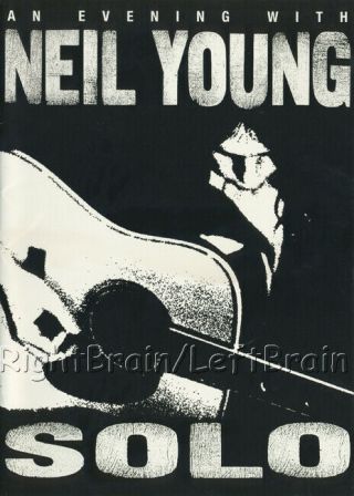 Neil Young 1999 Solo Tour Concert Program Tour Book