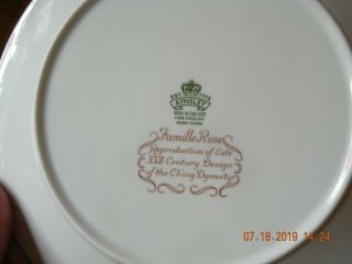 Aynsley Famille Rose Bone China Dessert / Bread and Butter Plates - Set of 8 3