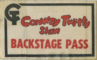 Conway Twitty 1975 Backstage Pass Conway Twitty Show
