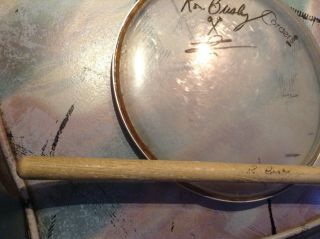 Iron Butterfly Ron Bushy Signed 8 " Drumhead/ Tour Drum Stick