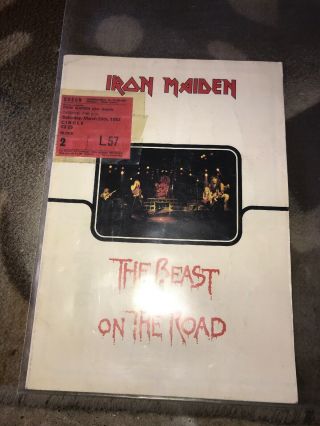 Iron Maiden The Beast On The Road 1982 Tour Book With Ticket Stub