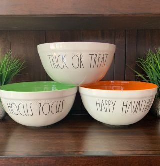Rae Dunn Halloween Melamine Trick Or Treat Hocus Pocus Happy Haunting Bowl Set