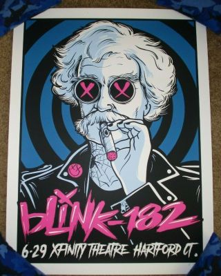 Blink 182 Concert Gig Poster Print Hartford 6 - 29 - 19 2019 Hellgate