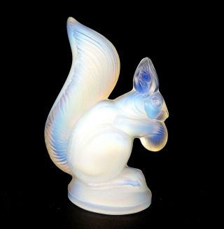 Sabino France Signed Opalescent Art Glass 3 " Squirrel Figurine 1920 - 1930s