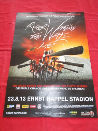 ,  2013 Roger Waters Pink Floyd Concert Poster 23.  8.  Vienna Austria The Wall Ii