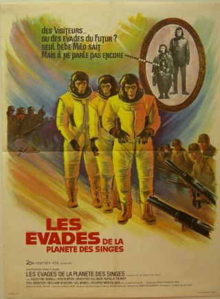 Escape From Planet Of The Apes - Sci - Fi - Don Taylor - Art By Grinsson - French (24x31)