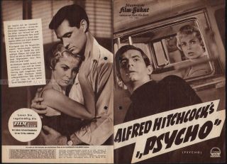 Lafred Hitchcock Janet Leigh Anthony Perkins - Psycho Rare German Program