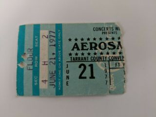 Aerosmith Ticket Stub June 21,  1977 Fort Worth Texas Tarrant County Convention