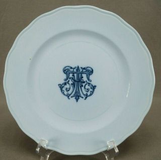 Brown Westhead Moore Monogrammed Th Paris Importer Blue Ironstone Dinner Plate
