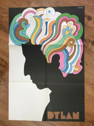 Milton Glaser Bob Dylan Poster 22 " X 33 " With Greatest Hits Lp