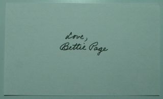 Bettie Page - Signed Autographed Index Card