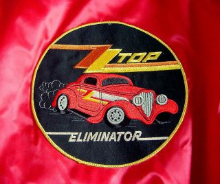 Vintage Unisex Zz Top Concert Roadie Jacket Eliminator Tour 1983 Red Satin L Xl