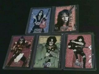 Kiss Rare Metal Card Set Of 5 From Argentina Nm Vinnie Vincent Frehley