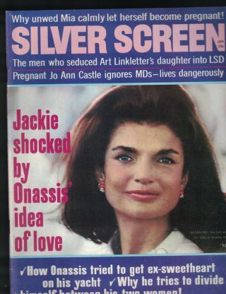 Silver Screen January 1970 Jackie Onassis Jo Ann Castle Mia Farrow Tom Jones