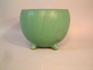 Matte Green Vase American Art Pottery Mission Arts & Craft Footed Bowl