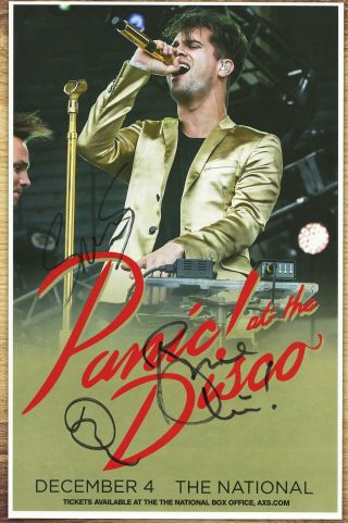 Panic At The Disco Autographed Gig Poster Spencer Smith,  Brendon Urie