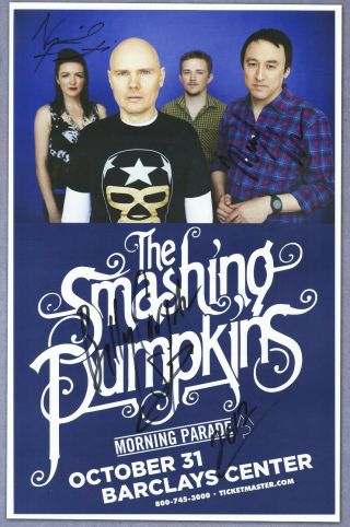 Smashing Pumpkins Autographed Concert Poster 2012 Billy Corgan,  Cherub Rock