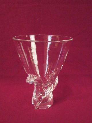 Steuben Crystal Spiral Swirl Art Glass Vase,  Signed,  6.  75 In