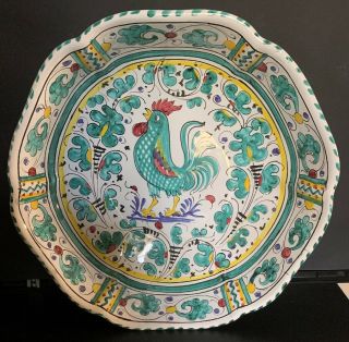 Cama Deruta Ceramica Italy Rooster Large Pasta Serving Bowl