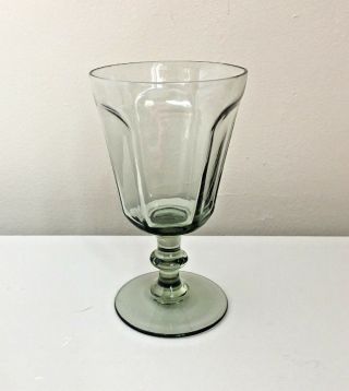 6 Lenox Antique Pale Sage Green Crystal Wine Water Goblet 5”/ 1974 - 87/handblown 5