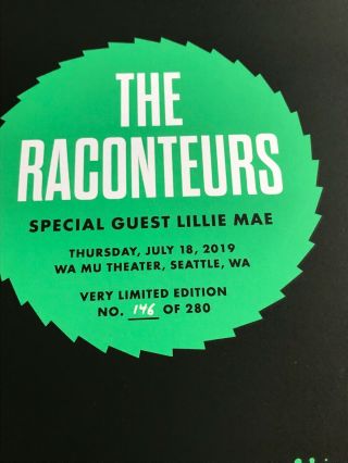 Raconteurs Seattle Concert Poster 2019: In Poster Tube