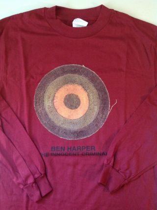 Ben Harper Innocent Criminals M Medium Long Sleeve T - Shirt Maroon Will To Live 2