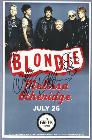 Blondie Autographed Concert Poster 2015 Debbie Harry,  Chris Stein,  Clem Burke