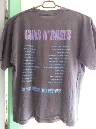 Vintage GUNS ' N ROSES USE YOUR ILLUSION 1991 BROCKUM Tshirt 3