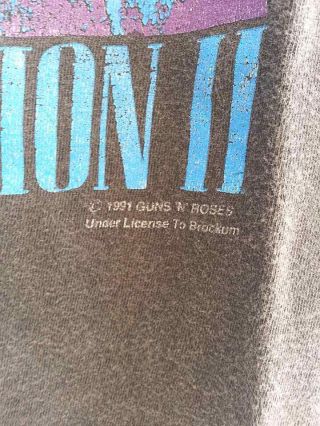 Vintage GUNS ' N ROSES USE YOUR ILLUSION 1991 BROCKUM Tshirt 4