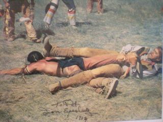 Hand Signed Lobby Card From " A Man Called Horse " Signed By Iron Eyes Cody