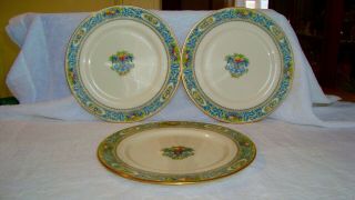 3 - Lenox Fine Bone China Dinner Plates - Autumn Pattern -