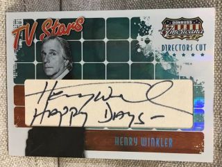 2008 Donruss Americana Henry Winkler Auto /100 “happy Days” Inscription Rare Ssp