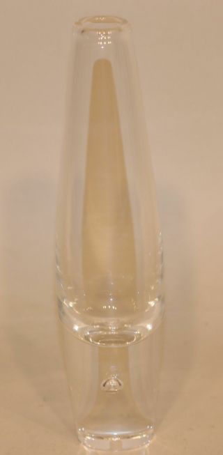 Steuben Crystal 8 Inch Teardrop Cylinder Bud Vase David Hills No Engraving 7989