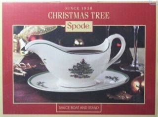 Spode Christmas Tree 2 Pc.  Gravy Boat & Underplate,