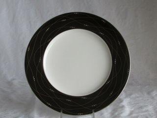 Royal Doulton " Precious Platinum  Black " Retired - 9 " Accent Plate