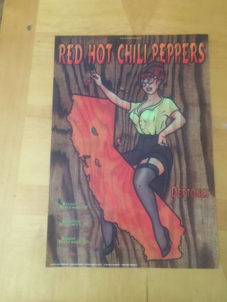Red Hot Chili Peppers Fan Art Tour Poster Stockton Reno Bill Graham Collectible