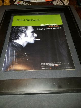 Scott Weiland Barbarella Rare Radio Promo Poster Ad Framed