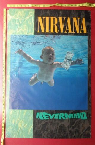 Nirvana,  24 " X35 ",  Poster,  Nevermind,  Rare,  Record Company Promo,