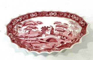 C1920 Spode Copeland Tower Cranberry (red/pink) Jubilee Platter Old Mark
