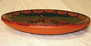 Vintage Ned Foltz Redware Pottery Plate Bowl Tulip Slip Glaze Signed Folk Art 6
