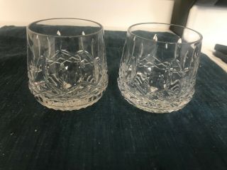Set Of 2 Waterford Lismore Roly Poly Crystal Old Fashioned Glasses Tumblers