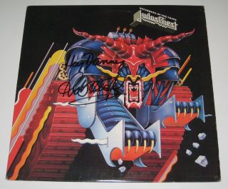 Judas Priest Defenders Of The Faith Lp Rare Signed By Rob Halford