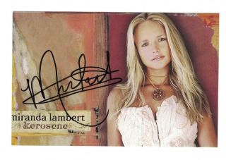 Miranda Lambert Signed Autographed 4 X 6 Photo Country Music Singer