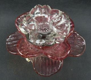 Floral Mid Century Art Glass flower décor candle votive holder 5